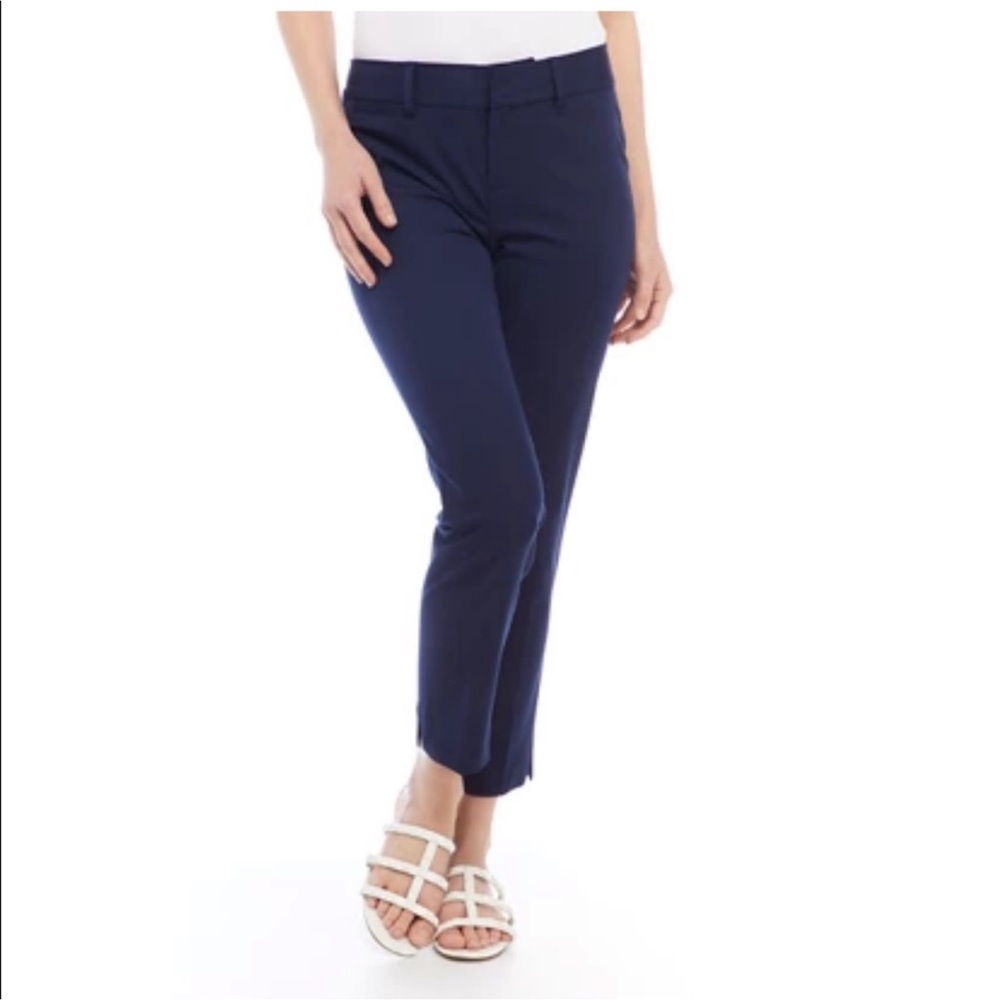 Crown & Ivy Straight Leg Chino Pants Navy Size 4 Petite